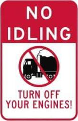 NMC - "Turn Off Your Engine", 18" Long x 12" Wide, Aluminum Safety Sign - Use for Workplace/Safety - All Tool & Supply