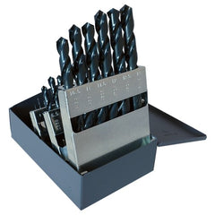 ‎1mm-13mm RHS / RHC HSS 118 Degree Radial Point CLE-MAX™ Jobber Length Drill Set - Steam Oxide - Exact Industrial Supply