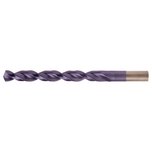 #33 RHS / RHC HSS-CO 8% (M42) 135 Degree Split Point Q-Cobalt Wide Land Parabolic Jobber Drill - TiAlN