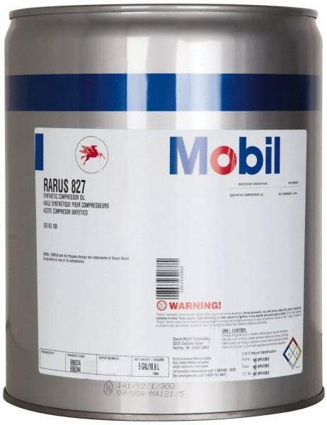 Mobil - 5 Gal Pail, ISO 100, SAE 30, Air Compressor Oil - -20°F to 400°, 10.12 Viscosity (cSt) at 100°C, 107.5 Viscosity (cSt) at 40°C - All Tool & Supply