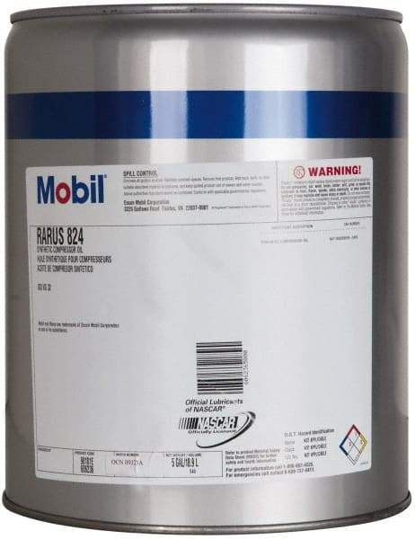 Mobil - 5 Gal Pail, ISO 32, SAE 10, Air Compressor Oil - -20°F to 400°, 29.5 Viscosity (cSt) at 40°C, 5.5 Viscosity (cSt) at 100°C - All Tool & Supply