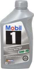 Mobil - 1 Quart Synthetic Engine Oil - Grade 10W-30 - All Tool & Supply