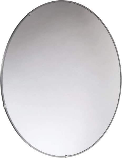 PRO-SAFE - Indoor Round Convex Safety, Traffic & Inspection Mirrors - Acrylic Lens, Laminated Hardboard Backing, 36" Diam x 2-3/8" High, 38' Max Covered Distance - All Tool & Supply