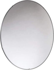 PRO-SAFE - Indoor Round Convex Safety, Traffic & Inspection Mirrors - Acrylic Lens, Laminated Hardboard Backing, 36" Diam x 2-3/8" High, 38' Max Covered Distance - All Tool & Supply