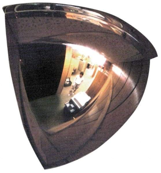 PRO-SAFE - Indoor & Outdoor Quarter Dome Dome Safety, Traffic & Inspection Mirrors - Acrylic Lens, 26" Diam x 10-5/8" High, 22' Max Covered Distance - All Tool & Supply