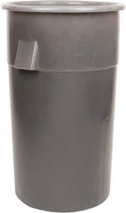 Bayhead Products - 55 Gal Gray Round Trash Can - Polyethylene, 40" High - All Tool & Supply