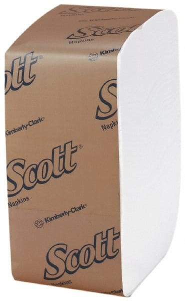 Scott - 12" Long x 13" Wide, Mini Fold Dispenser Dinner Paper Napkins - 1 Ply, White - All Tool & Supply