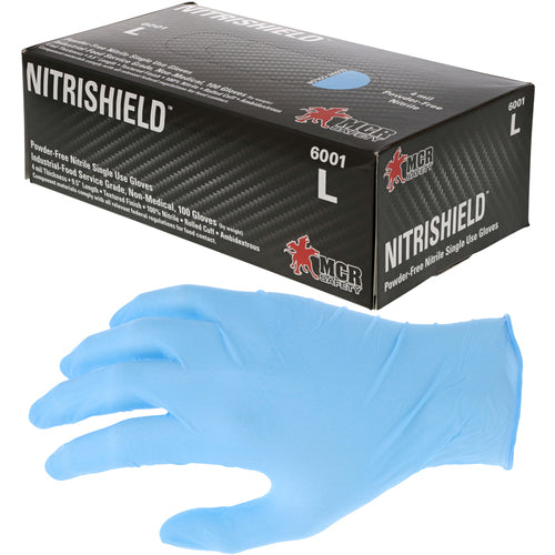 Durashield Gloves - 4 mil Nitrile Industry Standard Food Grade - Textured - Powder Free - Box of 100 - Size Medium - All Tool & Supply