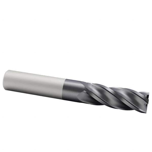 Accupro - 14mm, 32mm LOC, 14mm Shank Diam, 89mm OAL, 4 Flute, Solid Carbide Square End Mill - Single End, AlTiN Finish, Spiral Flute, 40° Helix, Centercutting, Right Hand Cut, Right Hand Flute - All Tool & Supply