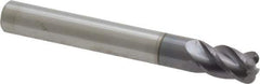 Accupro - 1/4", 4 Flute, Single End, Solid Carbide, 0.06" Corner Radius End Mill - 2" OAL, 40° Helix, Right Hand Flute, 3/8" LOC, Right Hand Cut - All Tool & Supply