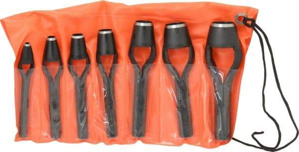 Value Collection - 7 Piece, 3/16 to 15/16", Arch Punch Set - Comes in Vinyl Roll - All Tool & Supply