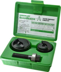 Greenlee - 6 Piece, 2" Punch Hole Diam, Manual Knockout Set - Round Punch, 10 Gage Mild Steel - All Tool & Supply