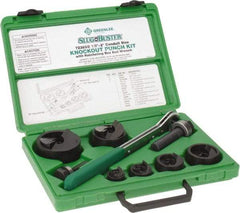 Greenlee - 16 Piece, 2" Punch Hole Diam, Manual Knockout Set - Round Punch, 10 Gage Mild Steel - All Tool & Supply