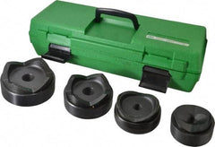 Greenlee - 9 Piece, 4" Punch Hole Diam, Hydraulic Standard Punch Kit - Round Punch, 10 Gage Mild Steel - All Tool & Supply