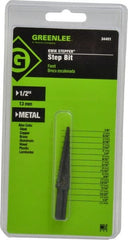 Greenlee - 1/8 to 1/2" Hole Diam High Speed Steel Step Drill Bit - All Tool & Supply