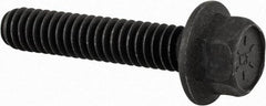 Value Collection - 1/4-20 UNC, 1-1/4" Length Under Head, Hex Drive Flange Bolt - 1-1/4" Thread Length, Grade 8 Alloy Steel, Smooth Flange, Phosphate & Oil Finish - All Tool & Supply