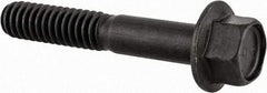 Value Collection - 1/4-20 UNC, 1-1/2" Length Under Head, Hex Drive Flange Bolt - 1-1/2" Thread Length, Grade 8 Alloy Steel, Smooth Flange, Phosphate & Oil Finish - All Tool & Supply