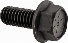 Value Collection - 5/16-18 UNC, 3/4" Length Under Head, Hex Drive Flange Bolt - 3/4" Thread Length, Grade 8 Alloy Steel, Smooth Flange, Phosphate & Oil Finish - All Tool & Supply