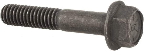 Value Collection - 5/16-18 UNC, 1-3/4" Length Under Head, Hex Drive Flange Bolt - 7/8" Thread Length, Grade 8 Alloy Steel, Smooth Flange, Phosphate & Oil Finish - All Tool & Supply