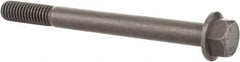 Value Collection - 3/8-16 UNC, 4" Length Under Head, Hex Drive Flange Bolt - 1" Thread Length, Grade 8 Alloy Steel, Smooth Flange, Phosphate & Oil Finish - All Tool & Supply