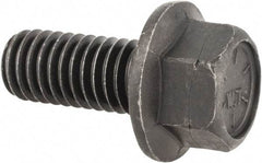 Value Collection - 7/16-14 UNC, 1" Length Under Head, Hex Drive Flange Bolt - 1" Thread Length, Grade 8 Alloy Steel, Smooth Flange, Phosphate & Oil Finish - All Tool & Supply