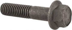 Value Collection - 7/16-14 UNC, 2" Length Under Head, Hex Drive Flange Bolt - 1-1/8" Thread Length, Grade 8 Alloy Steel, Smooth Flange, Phosphate & Oil Finish - All Tool & Supply