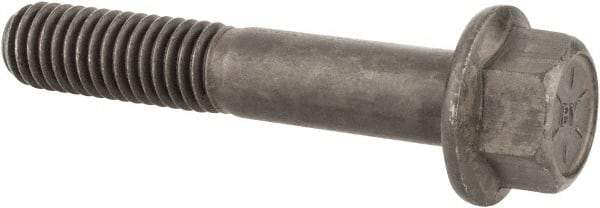 Value Collection - 7/16-14 UNC, 2-1/2" Length Under Head, Hex Drive Flange Bolt - 1-1/8" Thread Length, Grade 8 Alloy Steel, Smooth Flange, Phosphate & Oil Finish - All Tool & Supply