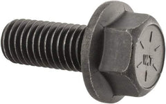 Value Collection - 1/2-13 UNC, 1-1/4" Length Under Head, Hex Drive Flange Bolt - 1-1/4" Thread Length, Grade 8 Alloy Steel, Smooth Flange, Phosphate & Oil Finish - All Tool & Supply