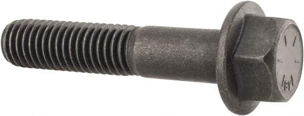 Value Collection - 1/2-13 UNC, 2-1/2" Length Under Head, Hex Drive Flange Bolt - 1-1/4" Thread Length, Grade 8 Alloy Steel, Smooth Flange, Phosphate & Oil Finish - All Tool & Supply