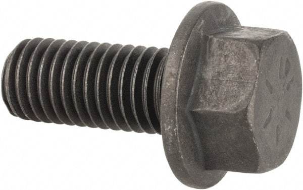 Value Collection - 5/8-11 UNC, 1-1/2" Length Under Head, Hex Drive Flange Bolt - 1-1/2" Thread Length, Grade 8 Alloy Steel, Smooth Flange, Phosphate & Oil Finish - All Tool & Supply