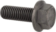 Value Collection - 5/8-11 UNC, 1-3/4" Length Under Head, Hex Drive Flange Bolt - 1-1/2" Thread Length, Grade 8 Alloy Steel, Smooth Flange, Phosphate & Oil Finish - All Tool & Supply