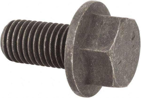 Value Collection - 3/4-10 UNC, 1-1/2" Length Under Head, Hex Drive Flange Bolt - 1-1/2" Thread Length, Grade 8 Alloy Steel, Smooth Flange, Phosphate & Oil Finish - All Tool & Supply