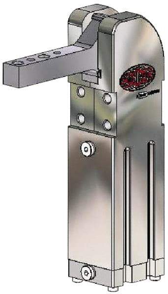 De-Sta-Co - 221 Lb Inner Hold Capacity, Vert Mount, Air Power Hold-Down Toggle Clamp - M5 Port, 90° Bar Opening, 104mm Height Under Bar - All Tool & Supply