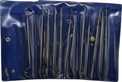 Grobet - 12 Piece Swiss Pattern File Set - 6" Long, 0 Coarseness, Die Sinker's Handle - All Tool & Supply