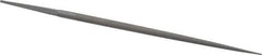 Grobet - 6" Standard Precision Swiss Pattern Round File - Double Cut, 1/4" Width Diam, With Tang - All Tool & Supply