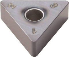 Seco - TNGA332 Grade CBN060K PCBN Turning Insert - TiSiAlN Finish, 60° Triangle, 3/8" Inscr Circle, 3/16" Thick, 1/32" Corner Radius - All Tool & Supply