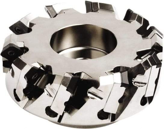 Seco - 112mm Cut Diam, 32mm Arbor Hole, 6mm Max Depth of Cut, 45° Indexable Chamfer & Angle Face Mill - 6 Inserts, SE.. 1204 Insert, Right Hand Cut, 6 Flutes, Series QuattroMill - All Tool & Supply