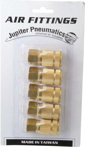 Value Collection - 5 Piece 1/4" Body 1/4 NPT 145 psi Brass Tru-Flate Automotive Pneumatic Coupling Plug Set - All Tool & Supply