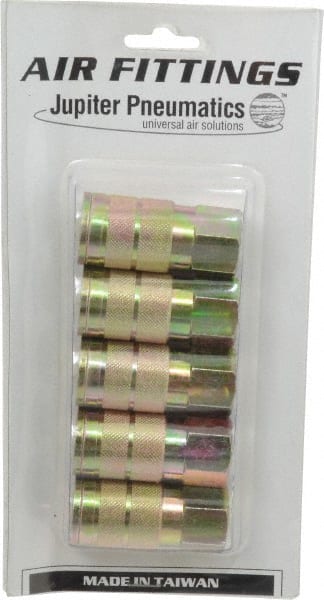 Value Collection - 5 Piece 3/8" Body 3/8 NPT 215 psi Zinc Industrial Pneumatic Coupling Plug Set - All Tool & Supply