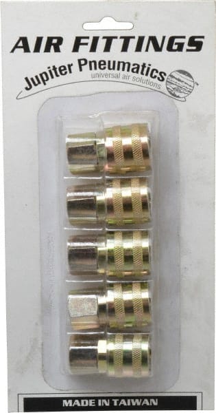 Value Collection - 5 Piece 1/4" Body 1/4 NPT 215 psi Zinc ARO Pneumatic Coupling Plug Set - All Tool & Supply