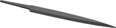 Grobet - 4" Standard Precision Swiss Pattern Barrette File - Double Cut, 1/2" Width Diam x 1/8" Thick, With Tang - All Tool & Supply