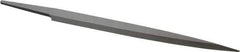 Grobet - 6" Standard Precision Swiss Pattern Barrette File - Double Cut, 23/32" Width Diam x 5/32" Thick, With Tang - All Tool & Supply