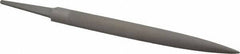 Grobet - 6" Standard Precision Swiss Pattern Crossing File - Double Cut, 19/32" Width Diam x 3/16" Thick, With Tang - All Tool & Supply