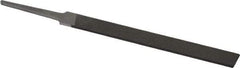 Grobet - 4" Standard Precision Swiss Pattern Equalling File - Double Cut, 13/32" Width Diam x 5/64" Thick, With Tang - All Tool & Supply