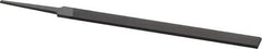 Grobet - 6" Standard Precision Swiss Pattern Equalling File - Double Cut, 1/2" Width Diam x 7/64" Thick, With Tang - All Tool & Supply