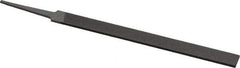 Grobet - 6" Standard Precision Swiss Pattern Equalling File - Double Cut, 1/2" Width Diam x 7/64" Thick, With Tang - All Tool & Supply