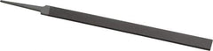 Grobet - 8" Standard Precision Swiss Pattern Equalling File - Double Cut, 21/32" Width Diam x 1/8" Thick, With Tang - All Tool & Supply