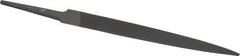 Grobet - 4" Standard Precision Swiss Pattern Half Round File - Double Cut, 15/32" Width Diam x 9/64" Thick, With Tang - All Tool & Supply