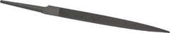 Grobet - 4" Standard Precision Swiss Pattern Half Round File - Double Cut, 15/32" Width Diam x 9/64" Thick, With Tang - All Tool & Supply