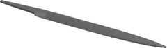 Grobet - 6" Standard Precision Swiss Pattern Half Round File - Double Cut, 19/32" Width Diam x 3/16" Thick, With Tang - All Tool & Supply